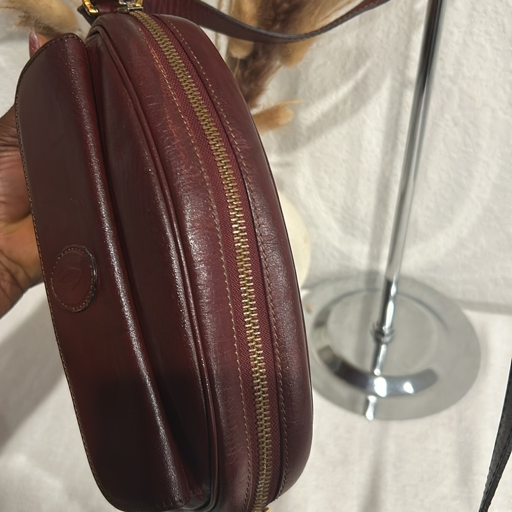 Authentic Cartier Must De Cartier Leather shoulder/cross body bag Bordeaux - Picture 7 of 13
